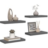  Plutajuće zidne police 4 kom sjajne sive 50 x 23 x 3,8 cm MDF | Eponuda.ba