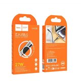 hoco. Lightning (moški) na Type-C (ženski) adapter z zaslonom 2.4A 27W UA32B srebrn | Shoptok.si