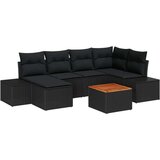  Set od 7 vrtnih sofa s jastučićima crni poli ratan | shoptok.hr