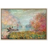  Slika - Claude Monet – Boat on the Seine 60x40 U prirodnom drvenom okviru | shoptok.hr