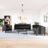 vidaXL 3-dijelni set sofa Chesterfield crni baršunasti | shoptok.hr