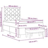 Box Postelja z vzmetnico z vzmetnico Temno modra 120 x 190 cm Žamet, (5000128472) | Shoptok.si