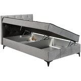 MID.YOU POSTELJA Z VZMETNICO 120 cm x 200 cm , tekstil, leseni material siva | Shoptok.si
