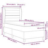 Box Spring Krevet s Madracem u Svjetlosivoj 100x200 cm Tkanina | shoptok.hr
