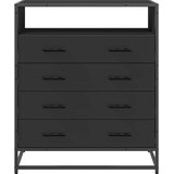  Ormar s ladicama crni 70x41x83,5 cm izrađeno drvo | Eponuda.com