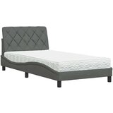  Krevet s madracem tamnosivi 100 x 200 cm od tkanine | shoptok.hr