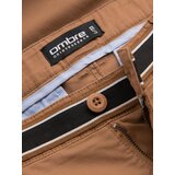 Ombre Men's chino pants with decorative waistband - brown | Shoptok.si