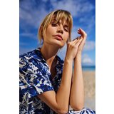 Marisse Blue Shirt With A Plant Motif | ePonuda.com