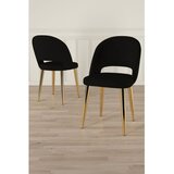 Hanah home set trpezarijskih stolica Pane 8 kom, crna tkanina Babyface, zlatne metalne noge | Eponuda.com