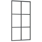 Furnova Drsna vrata ESG steklo in aluminij 102x205 cm črna, (21944828) | Shoptok.si