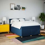  Krevet s oprugama i madracem plavi 140 x 190 cm od tkanine | shoptok.hr