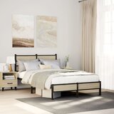Maison Chic posteljni okvir - dvoposteljna postelja - zakonska postelja brez vzmetnice hrast 120x200 cm inženirski les-J11950, (21769671) | Shoptok.si