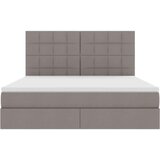  Krevet S LED lampica s pohranom Sivo-smeđa 180 x 200 cm tkanina | shoptok.hr