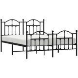  Metalni okvir kreveta uzglavlje i podnožje crni 135x190 cm | shoptok.hr