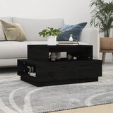 vidaXL Klubska mizica črna 80x55x40,5 cm trdna borovina | Shoptok.si