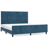 Maison Chic Posteljni okvir - Dvoposteljna postelja - Zakonska postelja brez vzmetnice temno moder 160x200 cm žamet-J4272, (21765111) | Shoptok.si