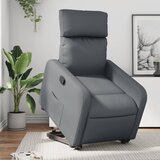 Maison Chic Naslanjač - Relax naslanjač s funkcijo vstajanja siva umetno usnje, (22040283) | Shoptok.si