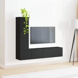  Set TV komoda 3 kom. Crna Konstruirano drvo | shoptok.hr