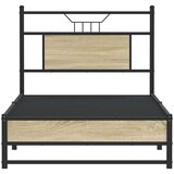 vidaXL Posteljni okvir brez vzmetnice hrast 75x190 cm inženirski les | Shoptok.si