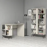 Polica 120x78,8x60cm Krem-Crna