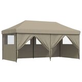 vidaXL Zložljivi pop-up šotor za zabave 4 stranice taupe | Shoptok.si