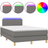  Box spring s madracem LED tamnosivi 120 x 200 cm tkanina | shoptok.hr