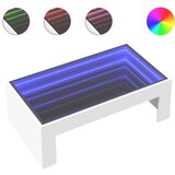 Maison Chic Klubska mizica - kavna mizica - Nizka mizica z neskončnimi LED bela 90x50x30 cm, (21752102) Cene