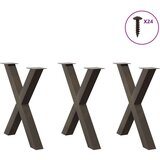  Noge jedilne mize v obliki črke X 3 kosa 70x(72-73) cm jeklo, (21828583) | Shoptok.si