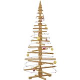 vidaXL Leseno božično drevo z stojalom Rjava 180 cm Trdna borovina | Shoptok.si