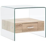  Stolić za kavu s ladicom 50 x 50 x 45 cm od kaljenog stakla | Eponuda.com