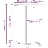  Mobilni ormar Siva 34 x 39 x 65 5 cm Čvrsto borovo drvo | shoptok.hr