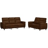  Set sofe 2 pcs Smeđa Umetnička suknja koža - Smeđa 2-sjedalo (140 cm) + 3-sjedalo | shoptok.hr