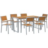 vidaXL 7-delni vrtni jedilni set iz masivnega lesa akacije in kovine | Shoptok.si