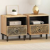 vidaXL Nočna omarica 2 kosa 40x33x46 cm trdna borovina Cene
