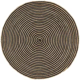  Ručno rađeni tepih od jute sa spiralnim uzorkom crni 90 cm