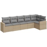  The Living Store Vrtna sedežna garnitura 6-delna z blazinami bež poli ratan - Vrtna Sedežna Garniture, (21449425) | Shoptok.si