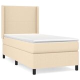  Box spring postelja z vzmetnico krem 80x200 cm blago, (20896584) | Shoptok.si