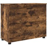 vidaXL Kopalniška omarica s predalom Dimljeni hrast 76.5 x 35 x 64 cm | Shoptok.si