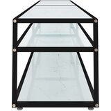 TV omarica beli marmor 220x40x40,5 cm kaljeno steklo, (20912634) | Shoptok.si