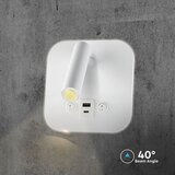  LED zidno spot svetlo sa USB portom LED/8W/230V 3000K bela | Eponuda.com