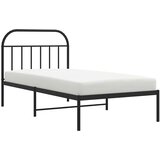  Metalni okvir za krevet s uzglavljem crni 100x200 cm | shoptok.hr