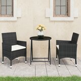 vidaXL 3-dijelni vrtni bistro set od poliratana i kaljenog stakla crni | shoptok.hr