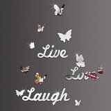  Ogledalne samoljepljive naljepnice za zid - Live, Love, Laugh KP16817 | Shoptok.si