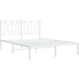 vidaXL Kovinski posteljni okvir z vzglavjem bel 140x190 cm | Shoptok.si
