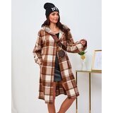Resti Brown women's checkered coat | Shoptok.si