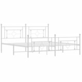  Metalni okvir kreveta uzglavlje i podnožje bijeli 183x213 cm | shoptok.hr