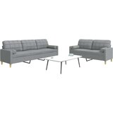 vidaXL 2-dijelni set sofa s jastucima svjetlosivi od tkanine Cijene