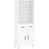  Visoka komoda bijela 69,5x34x180 cm konstruirano drvo Slike