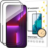 Wozinsky SET 2x Full-screen kaljeno steklo z okvirjem za iPhone 15 Plus, črno, (21521788) | Shoptok.si
