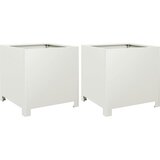  Vrtne sadilice 2 kom bijele 40x40x40 cm čelične | Eponuda.com